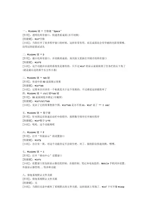 WIN7键位