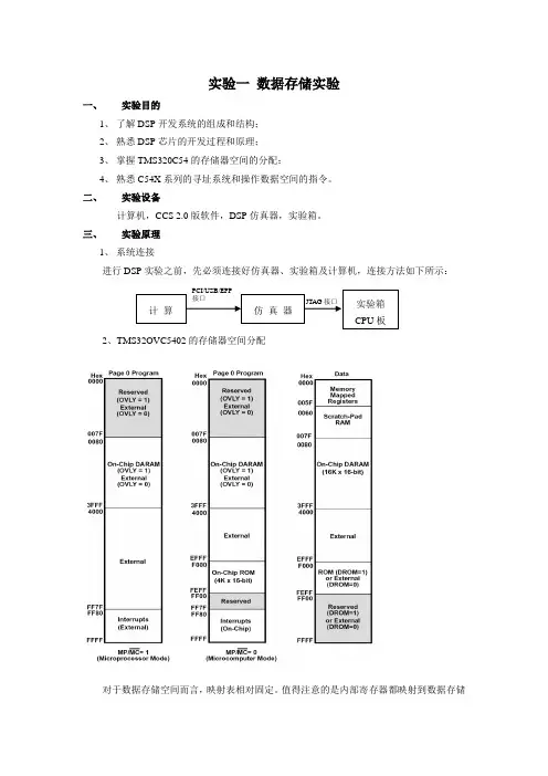实验一  数据存储实验