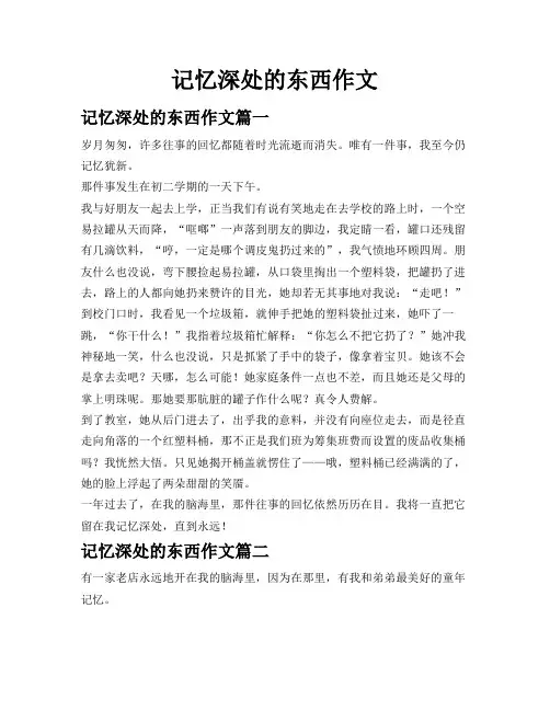 记忆深处的东西作文
