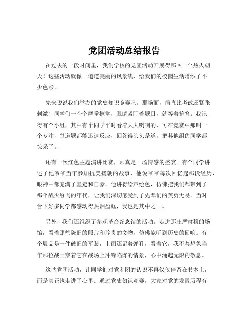 党团活动总结报告