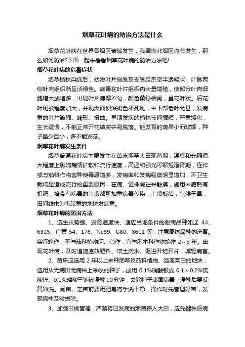 烟草花叶病的防治方法是什么