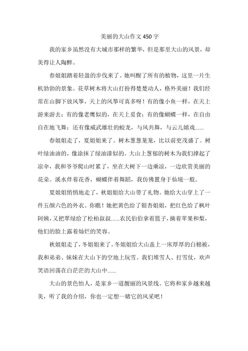 美丽的大山作文450字