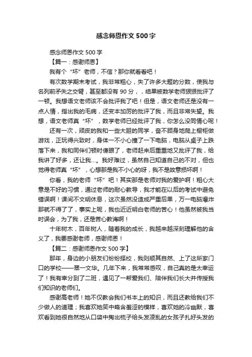 感念师恩作文500字
