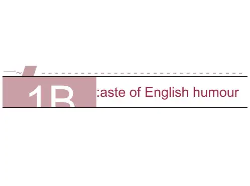 人教英语必修四新素养同步课件：Unit3AtasteofEnglishhumour1SectionⅠ