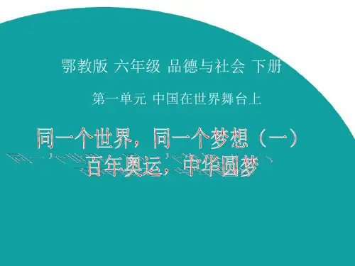 4  同一个世界,同一个梦想(1)PPT课件