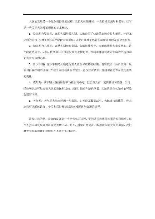 大脑发展规律