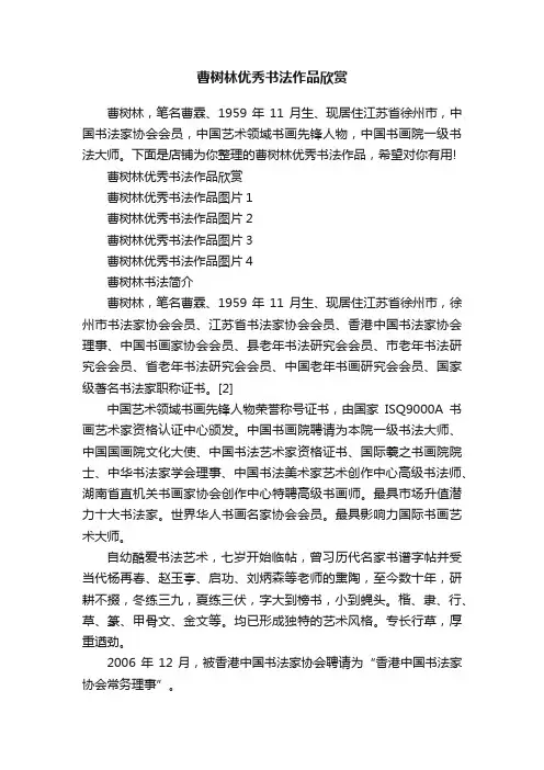 曹树林优秀书法作品欣赏
