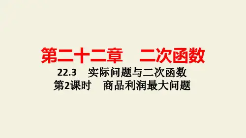 人教版九年级数学上知识点巩固与综合运用 第2课时 商品利润最大问题
