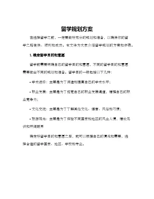 留学规划方案