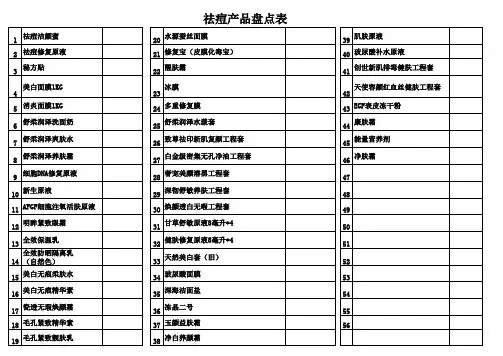 美容店产品盘点表