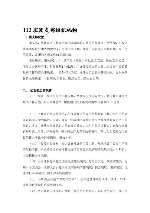 [小学]团支部组织机构及其工作职责