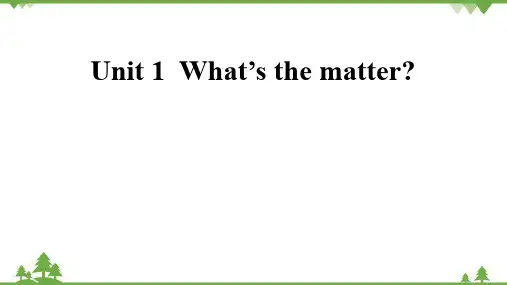 人教新目标版英语八年级下Unit 1 What's the matter_知识点课件(15张PPT)