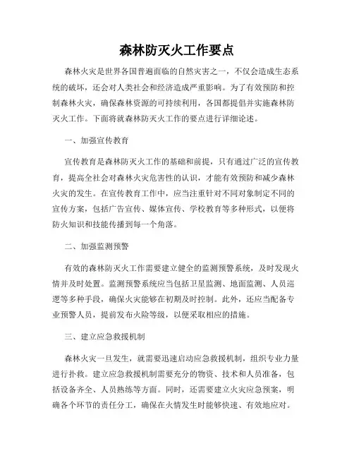 森林防灭火工作要点