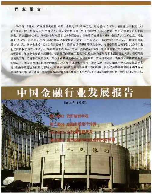 中国金融行业发展报告(2008年4季度)