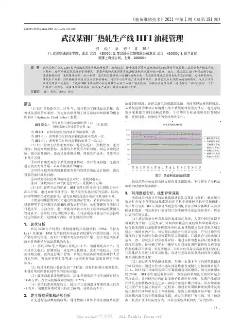 武汉某钢厂热轧生产线HFI油耗管理