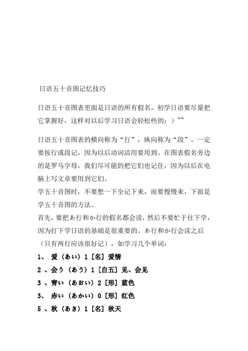 日语五十音图的最标准写法