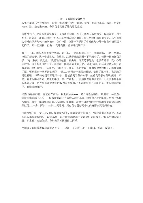 一步一个脚印作文800字