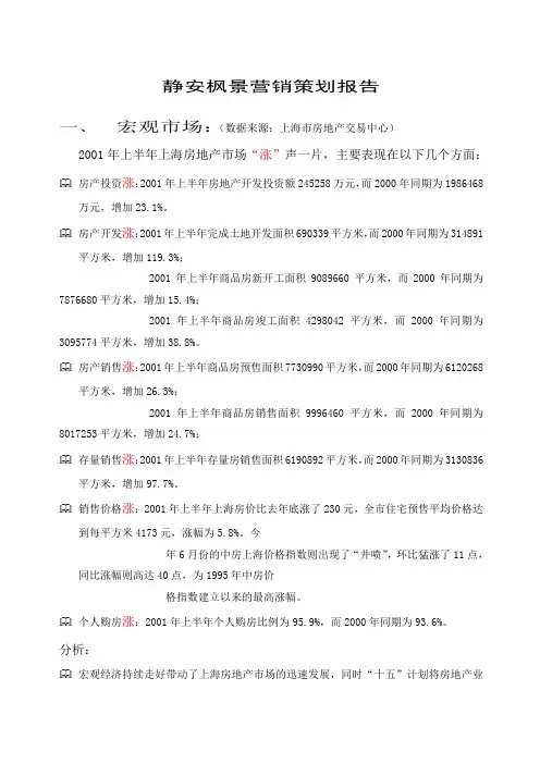 枫景营销策划报告