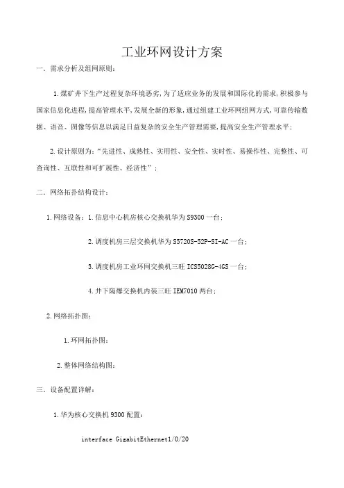工业环网设计方案
