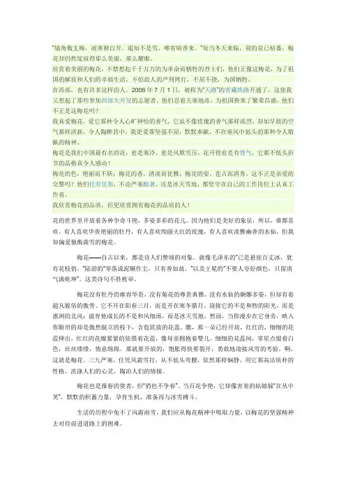 以物喻人的作文 2