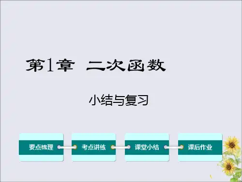 2020年春九年级数学下册第1章二次函数小结与复习课件(新版)湘教版