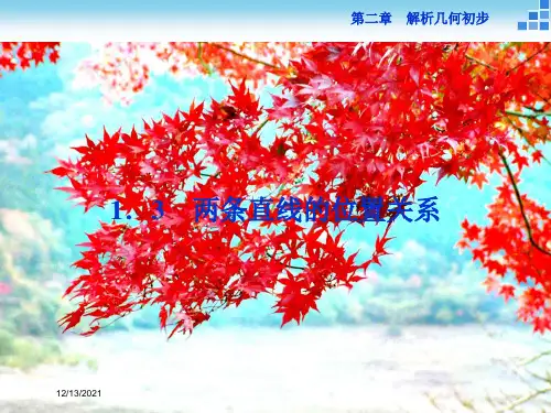 高中数学第二章解析几何初步2.1直线与直线的方程2.1.3两条直线的位置关系高一数学