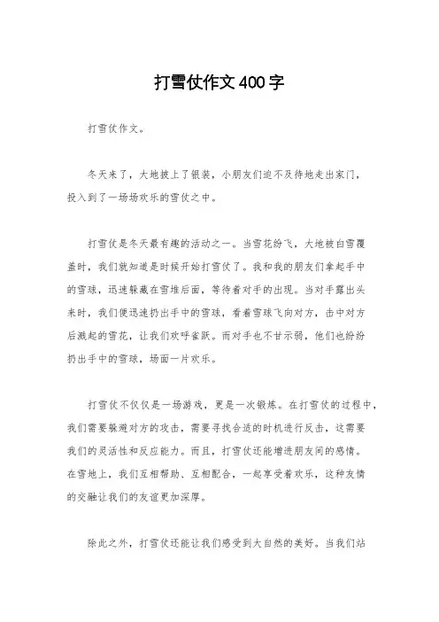 打雪仗作文400字