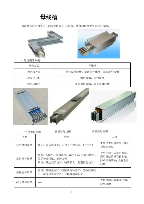 母线槽类别、特点及应用