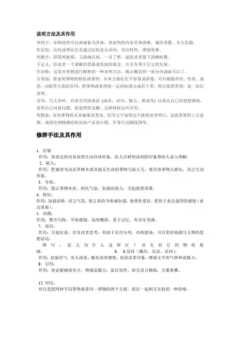 说明方法及其作用