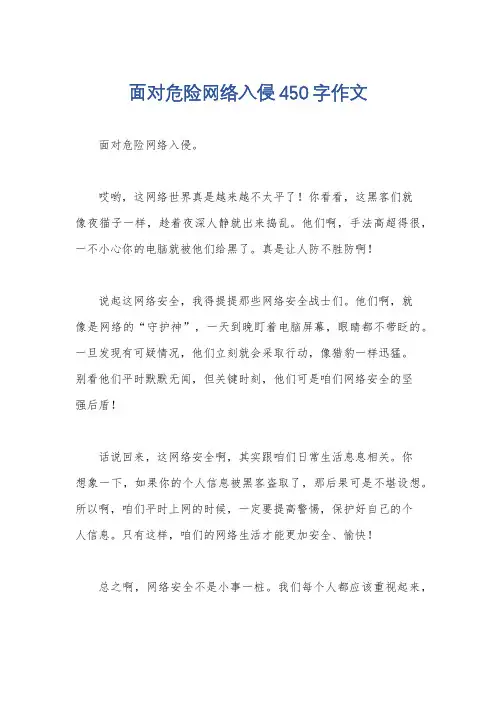 面对危险网络入侵450字作文