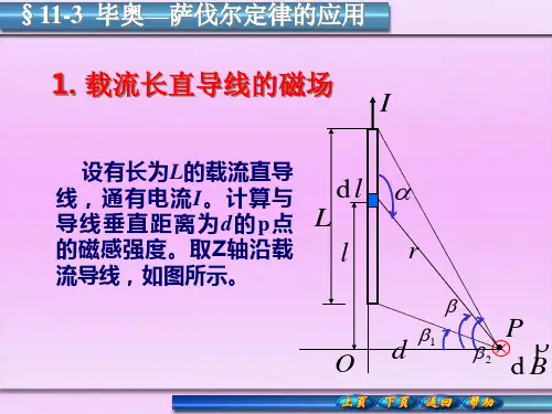 载流长直导线的磁场