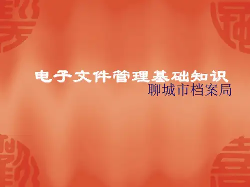 电子文件管理基础知识