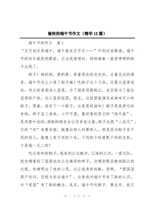 愉快的端午节作文(精华12篇)