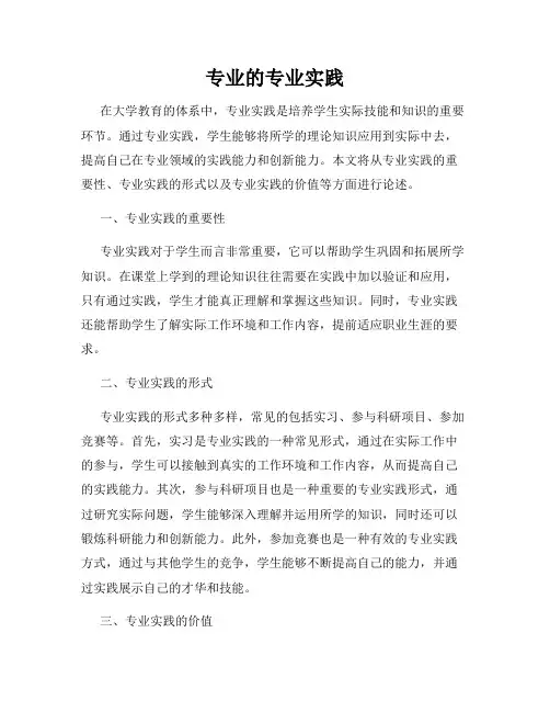专业的专业实践