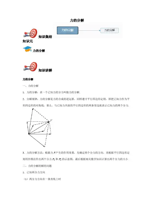 高中物理必修一-力的分解