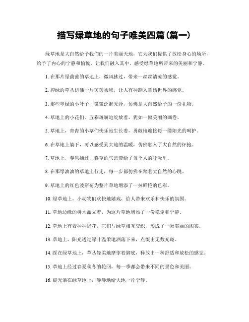 描写绿草地的句子唯美四篇(精选2篇)