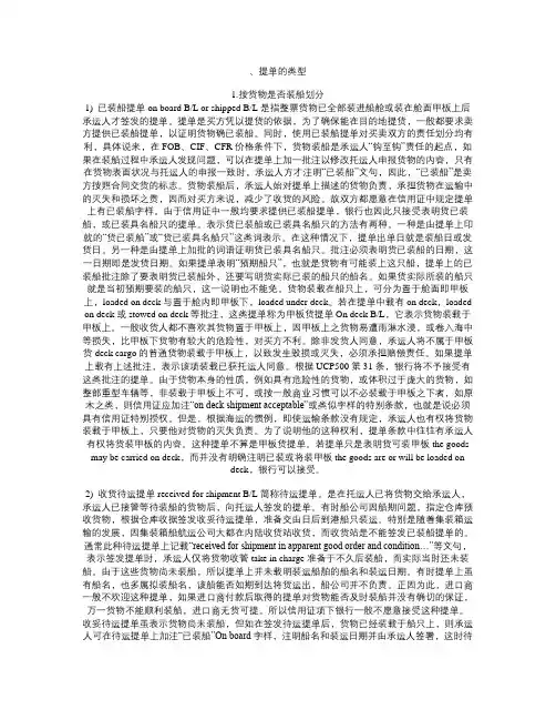提单的类型