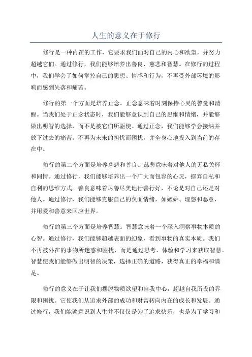 人生的意义在于修行