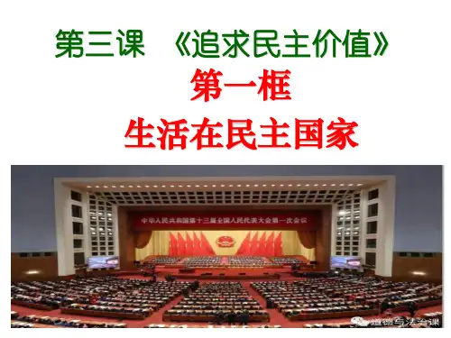 人教部编版道德与法治九年级上册 第三课第一框 生活在新型民主国家(共24张PPT)