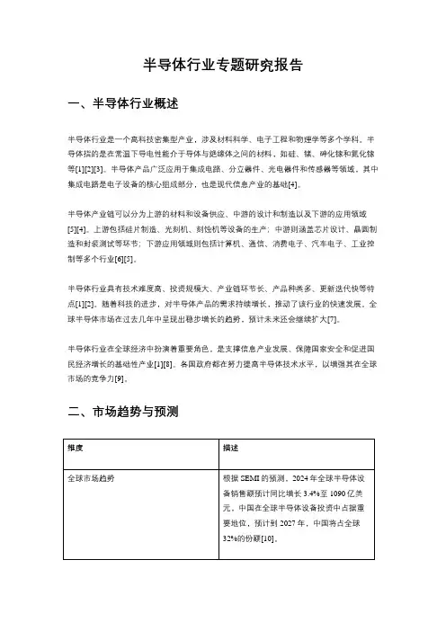 半导体行业专题研究报告