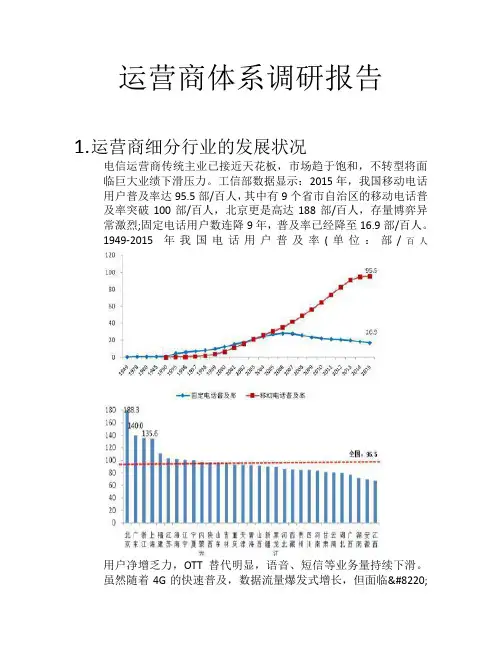 运营商体系调研报告