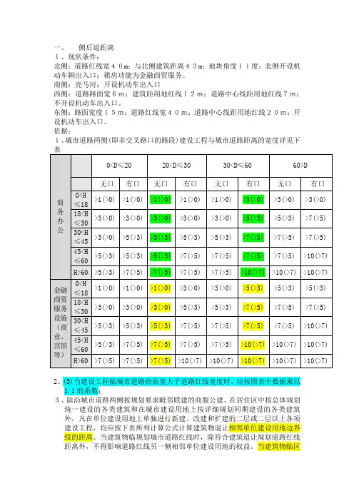 建筑后退红线依据