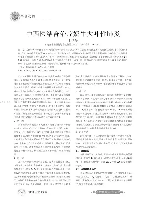 中西医结合治疗奶牛大叶性肺炎