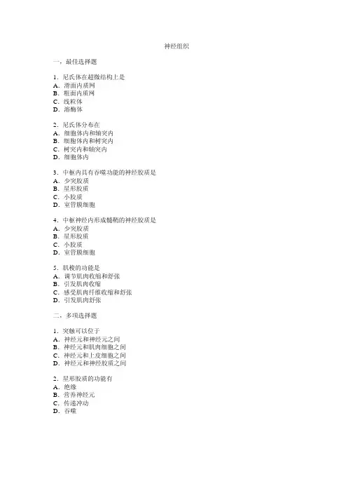 上海交通大学医学院《神经组织》上海第二医科大学《组织学与胚胎学》组胚