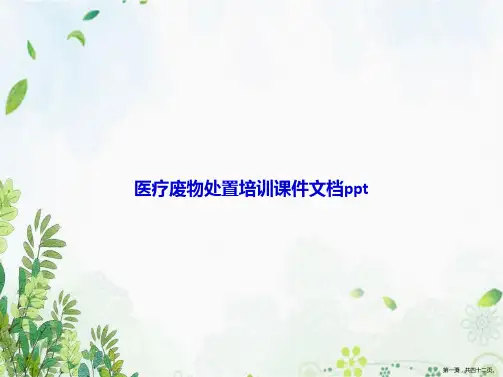 医疗废物处置培训讲课文档