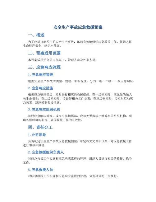 安全生产事故应急救援预案