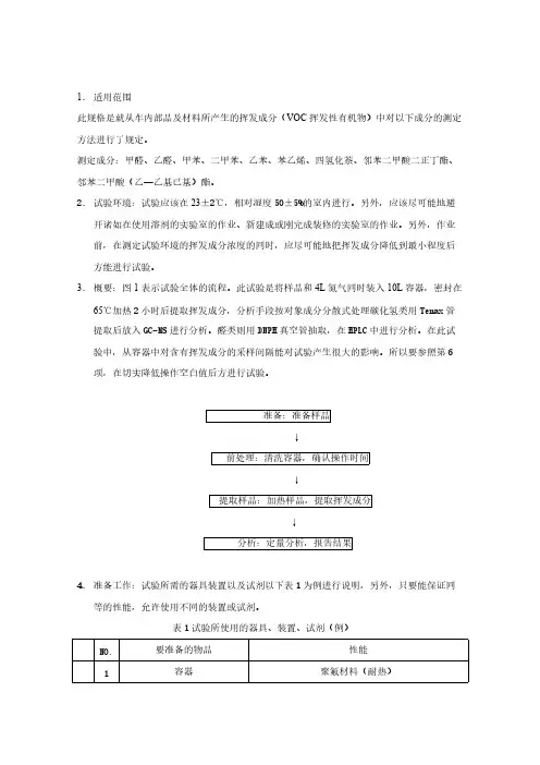 丰田标准 VOC测试标准 中文版