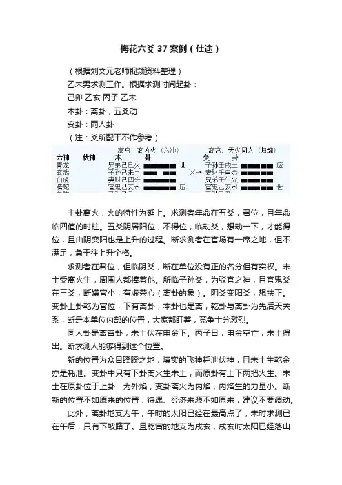 梅花六爻37案例（仕途）