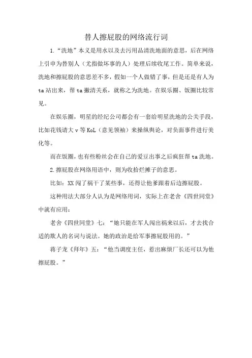 替人擦屁股的网络流行词