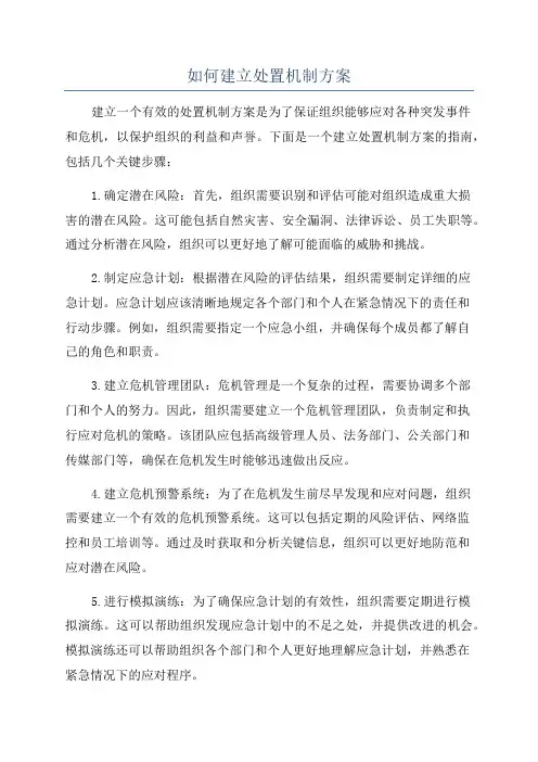 如何建立处置机制方案